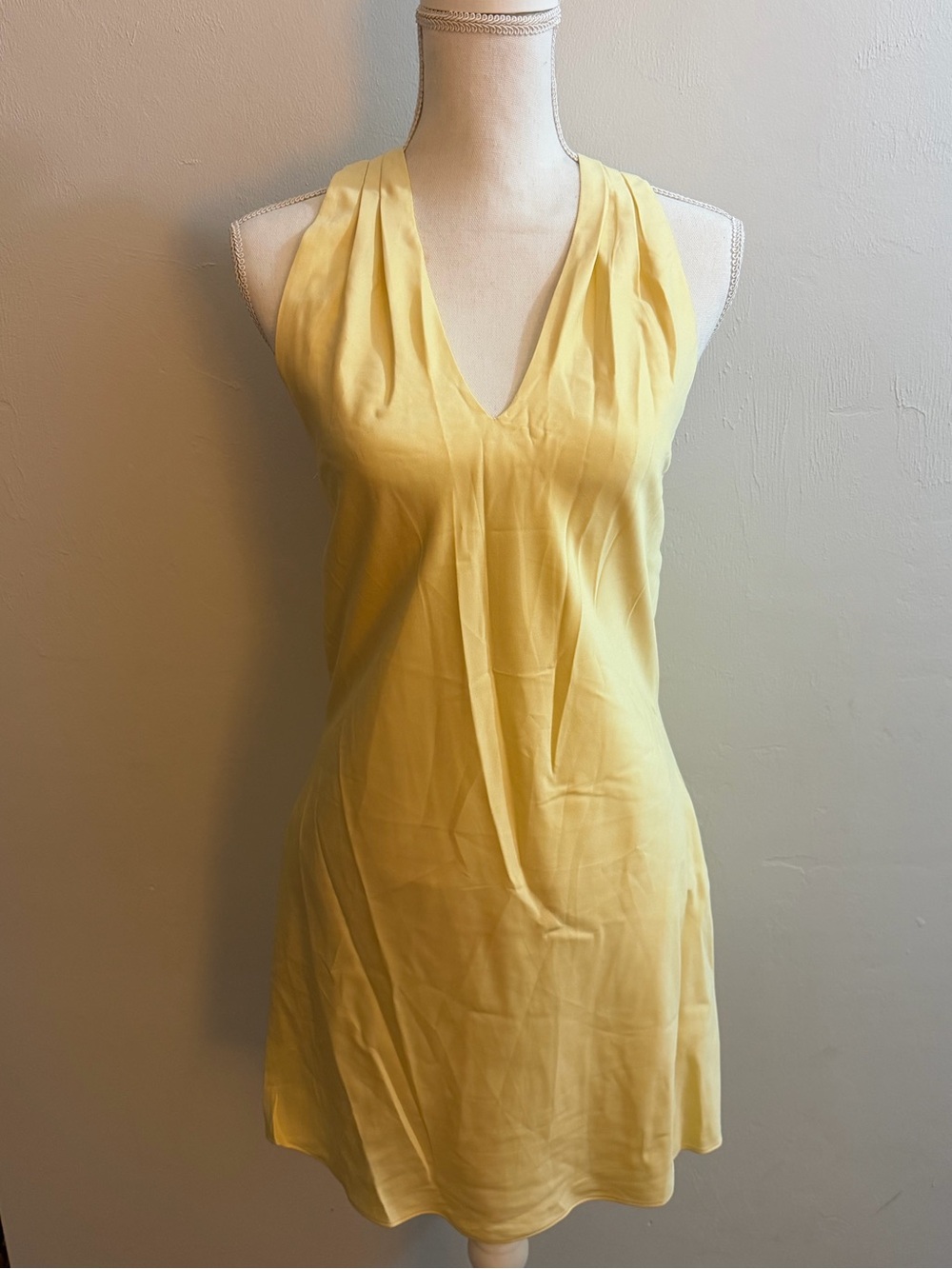 Yellow Sleeveless V-Neck Chemise dress